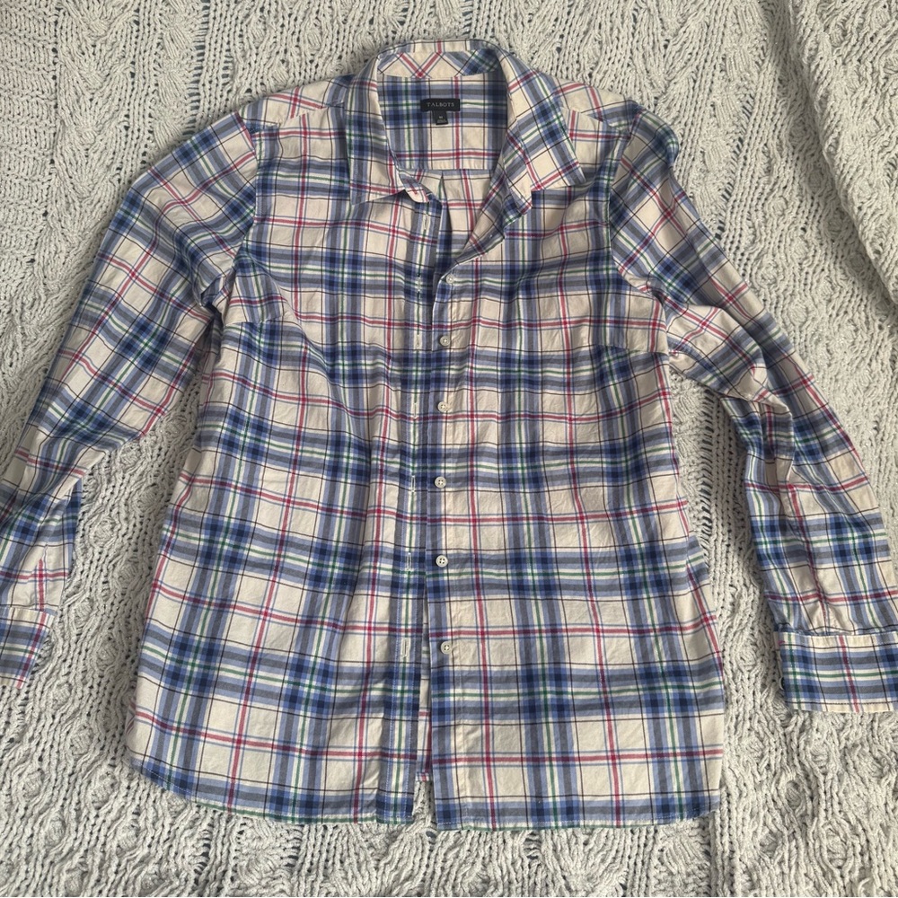 Talbots Blue and Red Plaid Casual Shirt